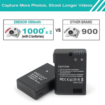 ENEGON EN-EL14/14a Li-ion Battery Charger Set 2x 1500mAh Battery & Rapid USB Charger Kit for Nikon - Imported from UK